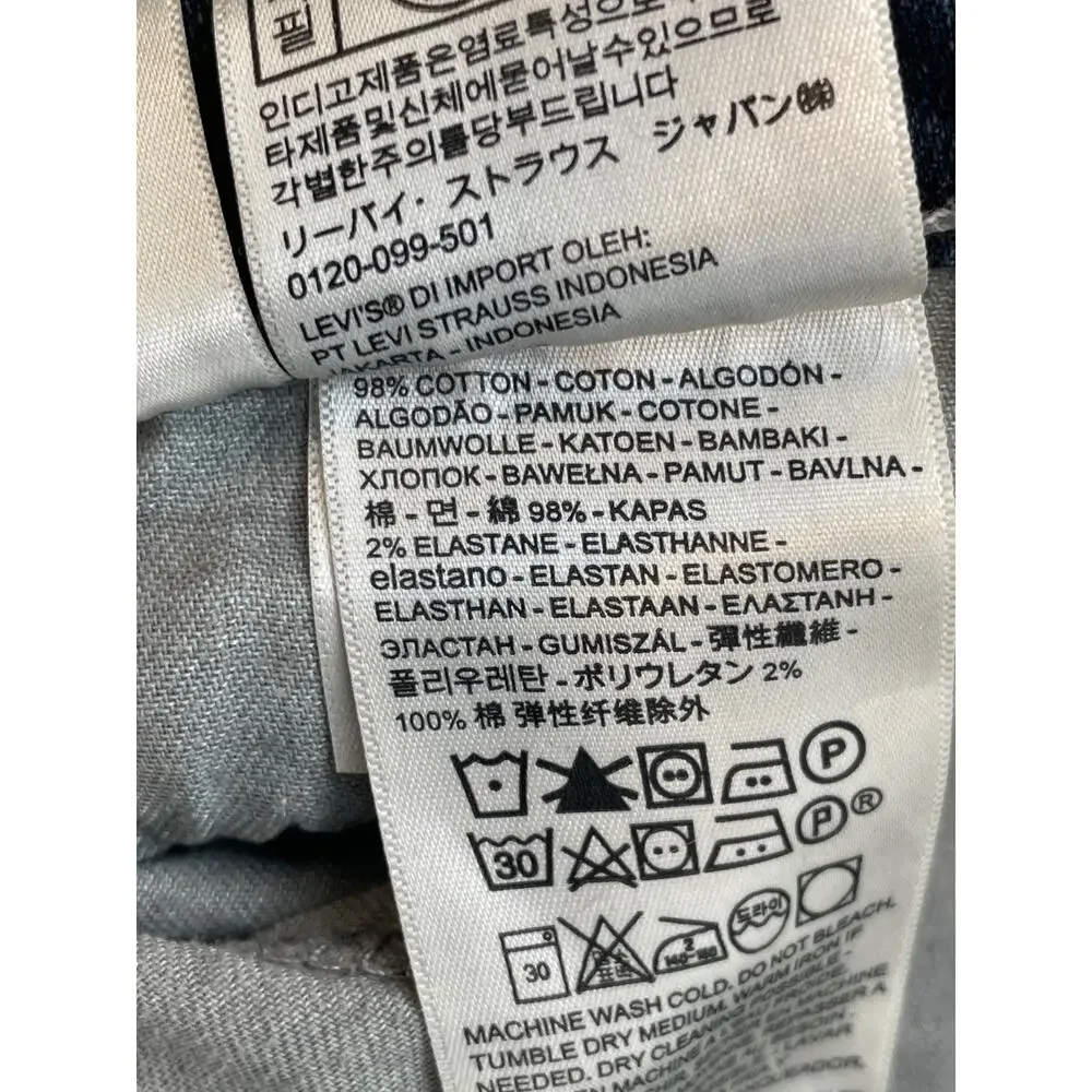 Levis 505 Jeans Mens 40 x 30 Blue Cotton Blend Stretch‎ Straight